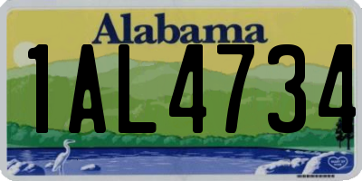 AL license plate 1AL4734