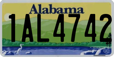 AL license plate 1AL4742