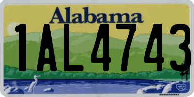 AL license plate 1AL4743
