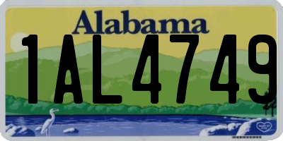 AL license plate 1AL4749