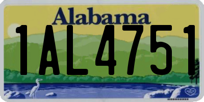 AL license plate 1AL4751