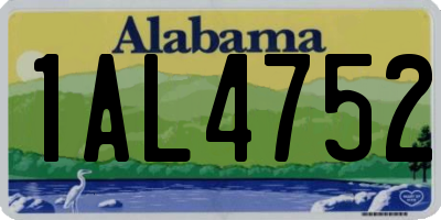 AL license plate 1AL4752