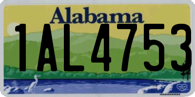 AL license plate 1AL4753