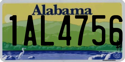 AL license plate 1AL4756