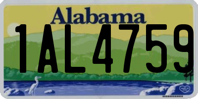 AL license plate 1AL4759