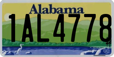 AL license plate 1AL4778