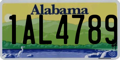AL license plate 1AL4789