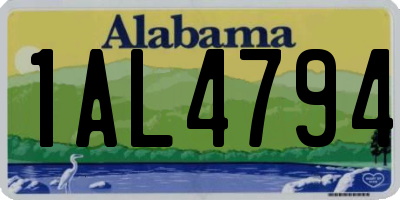 AL license plate 1AL4794