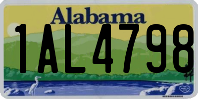 AL license plate 1AL4798