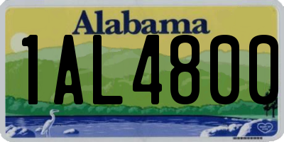 AL license plate 1AL4800