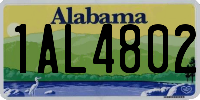 AL license plate 1AL4802