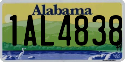 AL license plate 1AL4838