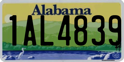 AL license plate 1AL4839