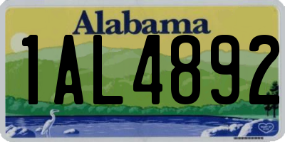 AL license plate 1AL4892