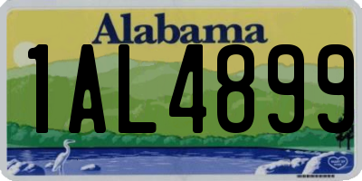 AL license plate 1AL4899