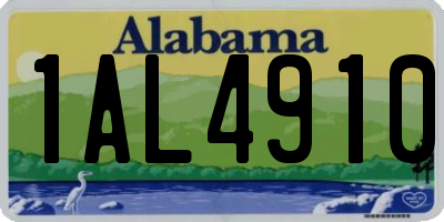 AL license plate 1AL4910