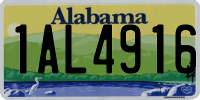 AL license plate 1AL4916