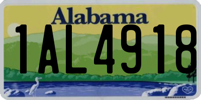 AL license plate 1AL4918