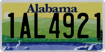 AL license plate 1AL4921