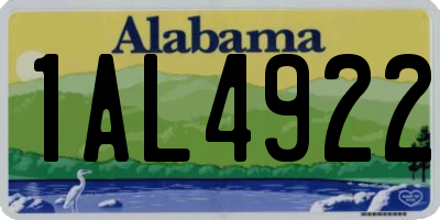 AL license plate 1AL4922