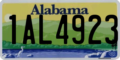 AL license plate 1AL4923