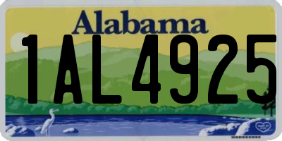 AL license plate 1AL4925