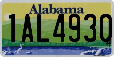 AL license plate 1AL4930