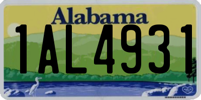 AL license plate 1AL4931