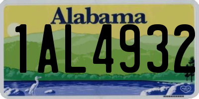 AL license plate 1AL4932