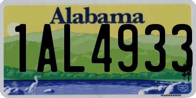 AL license plate 1AL4933