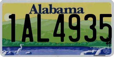 AL license plate 1AL4935
