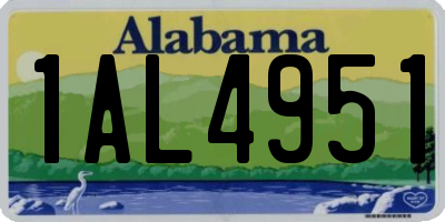 AL license plate 1AL4951