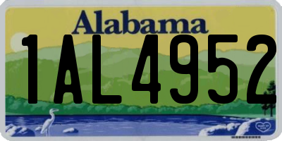 AL license plate 1AL4952