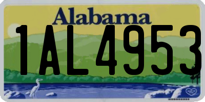 AL license plate 1AL4953