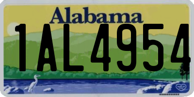 AL license plate 1AL4954