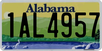 AL license plate 1AL4957