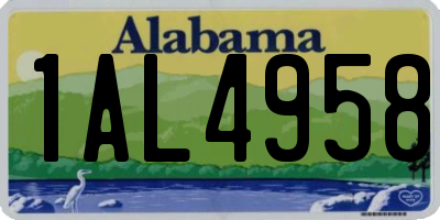 AL license plate 1AL4958
