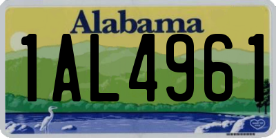 AL license plate 1AL4961