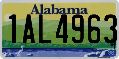 AL license plate 1AL4963