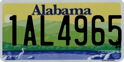 AL license plate 1AL4965