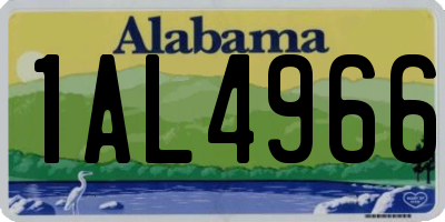 AL license plate 1AL4966