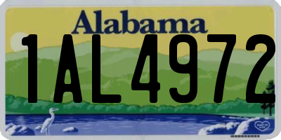 AL license plate 1AL4972