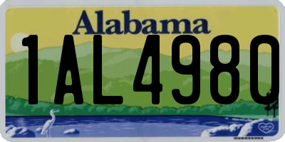 AL license plate 1AL4980
