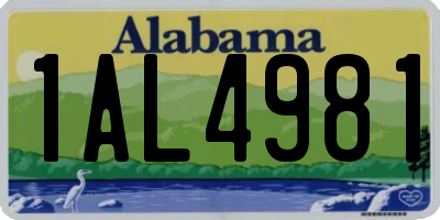 AL license plate 1AL4981