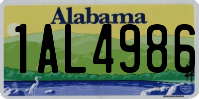 AL license plate 1AL4986
