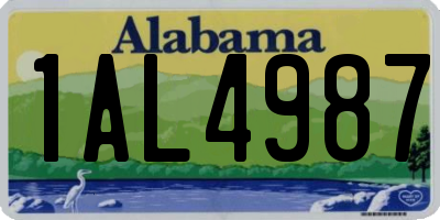 AL license plate 1AL4987