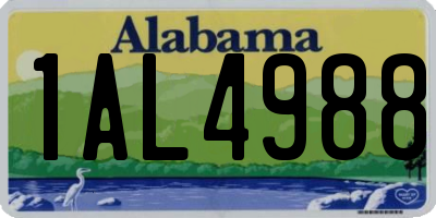 AL license plate 1AL4988