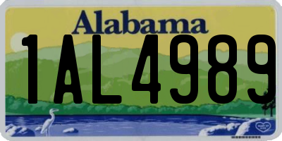 AL license plate 1AL4989