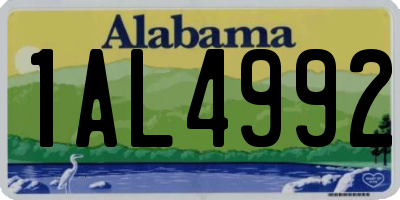AL license plate 1AL4992