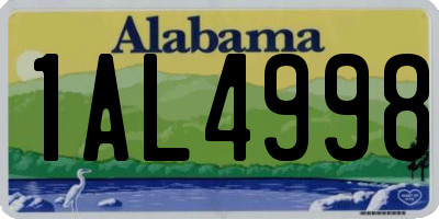AL license plate 1AL4998